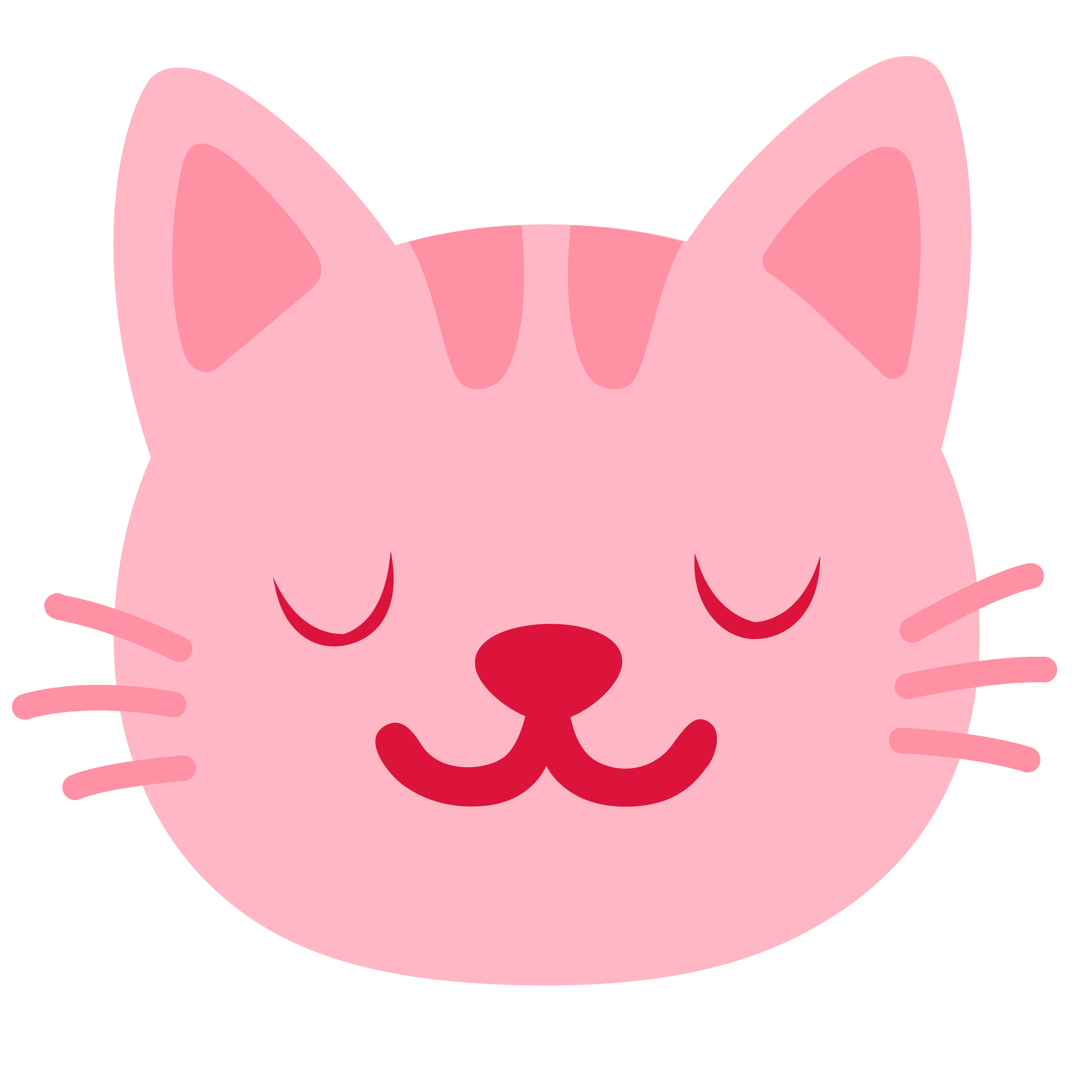 
				a GIF of the smiling cat noto emoji, with the colors modified such that:
				the face and ears are cherry blossom pink,
				the inside of the ears and whiskers are salmon pink,
				and the eye, mouth, and nose, are crimson.
				the kitty blinks (closes its eyes for 500ms) every 2s.
				